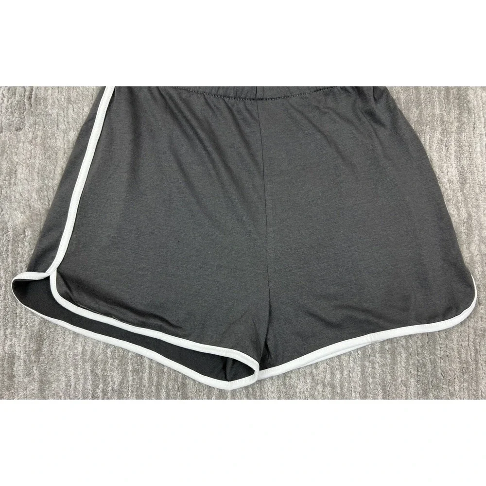 Romwe‎ Womens Shorts Small Gray Elastic Waist Athletic Activewear